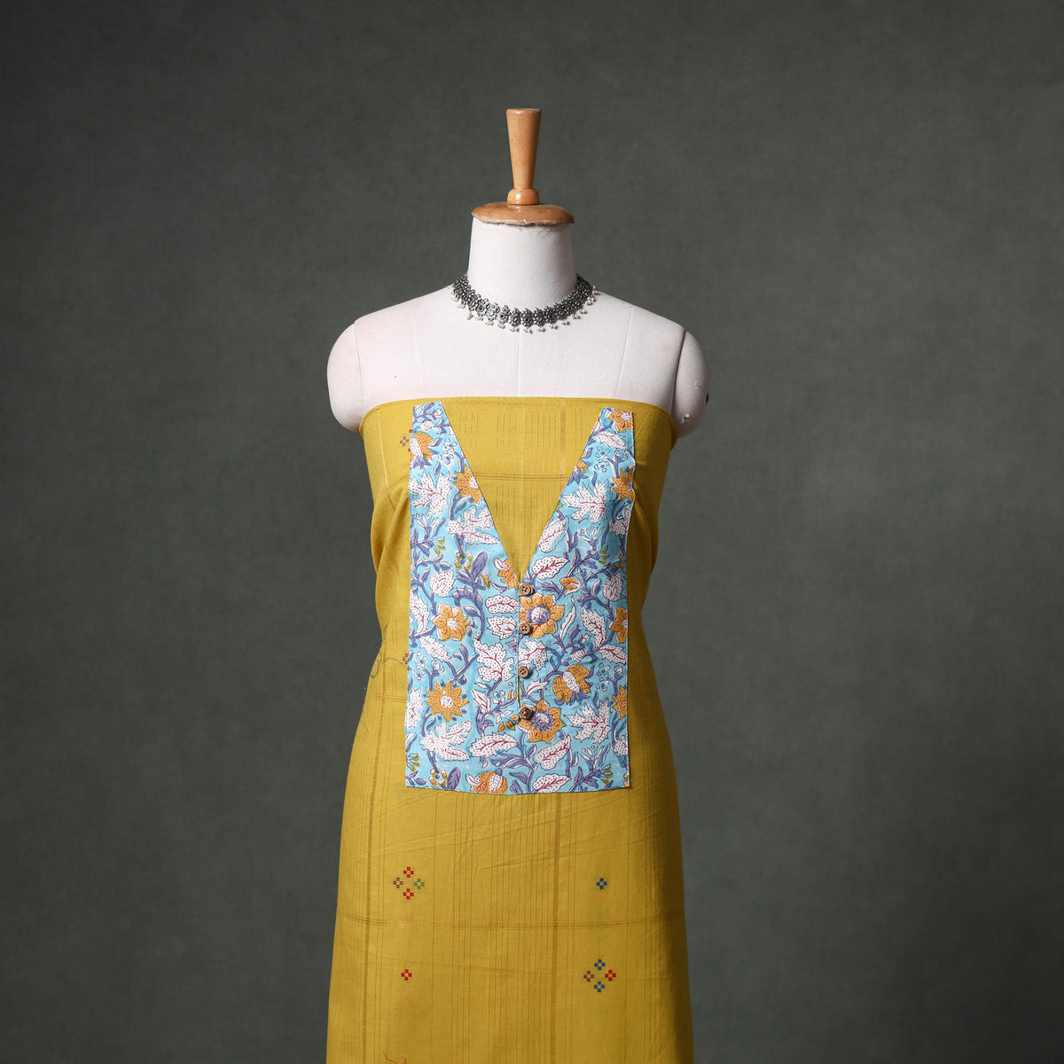 Patchwork Jacquard Buti Cotton Unstitched Kurta Material (2.5M) 78