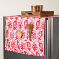 Pink Handmade Cotton Fridge Top Cover with Pockets 