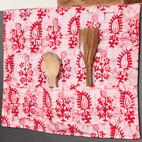 Pink Handmade Cotton Fridge Top Cover with Pockets 