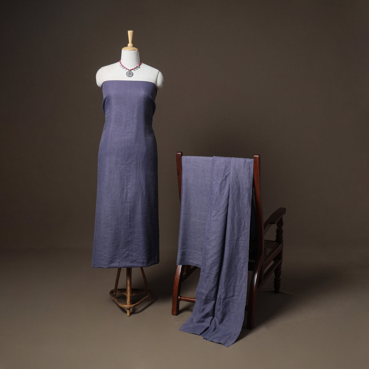 Plain Woolen Unstitched Dress Material: Kurta, Bottom with Dupatta 05