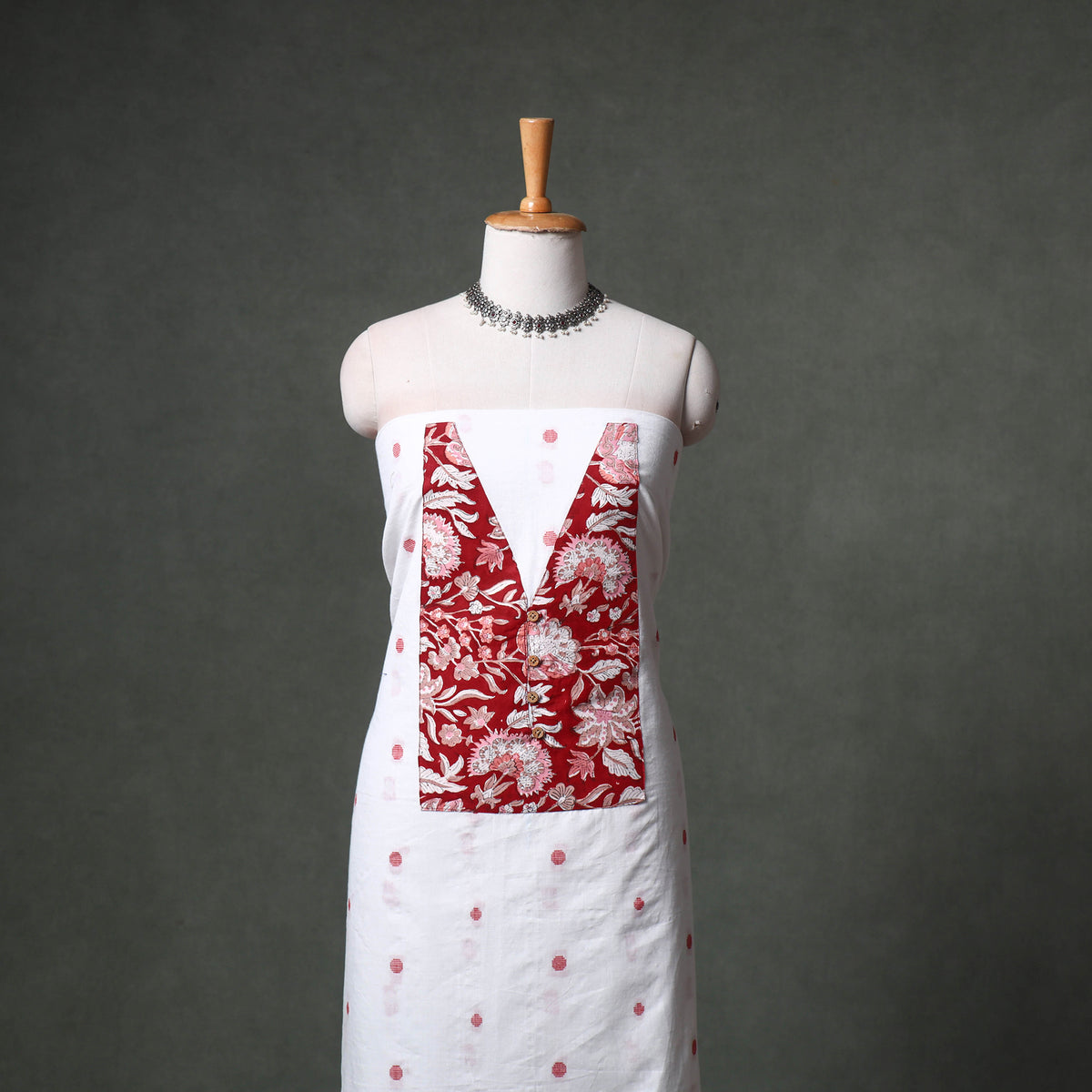 Patchwork Jacquard Buti Cotton Unstitched Kurta Material (2.5M) 79