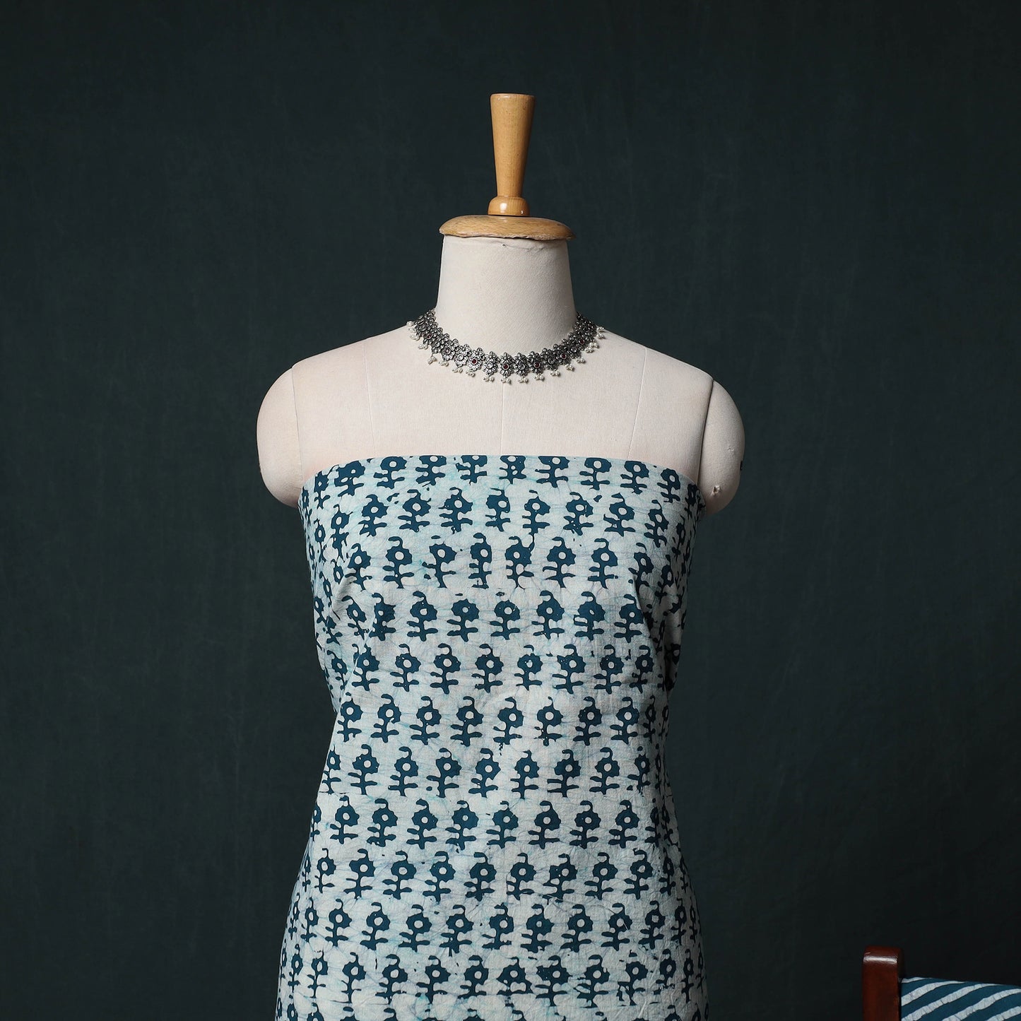 Kutch Hand Block Batik Print Cotton 3pc Unstitched Dress Material Suit Set 33