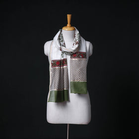 Sanganeri Handloom Chanderi Silk Hand Block Floral Print Stole 17