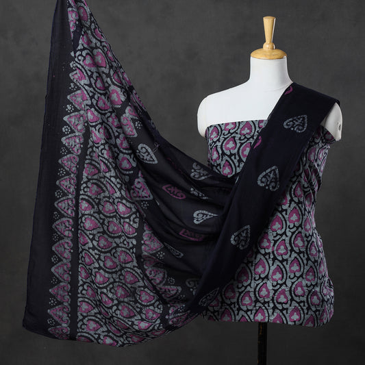 3pc Kutch Batik Printed Cotton Suit Material Set 76