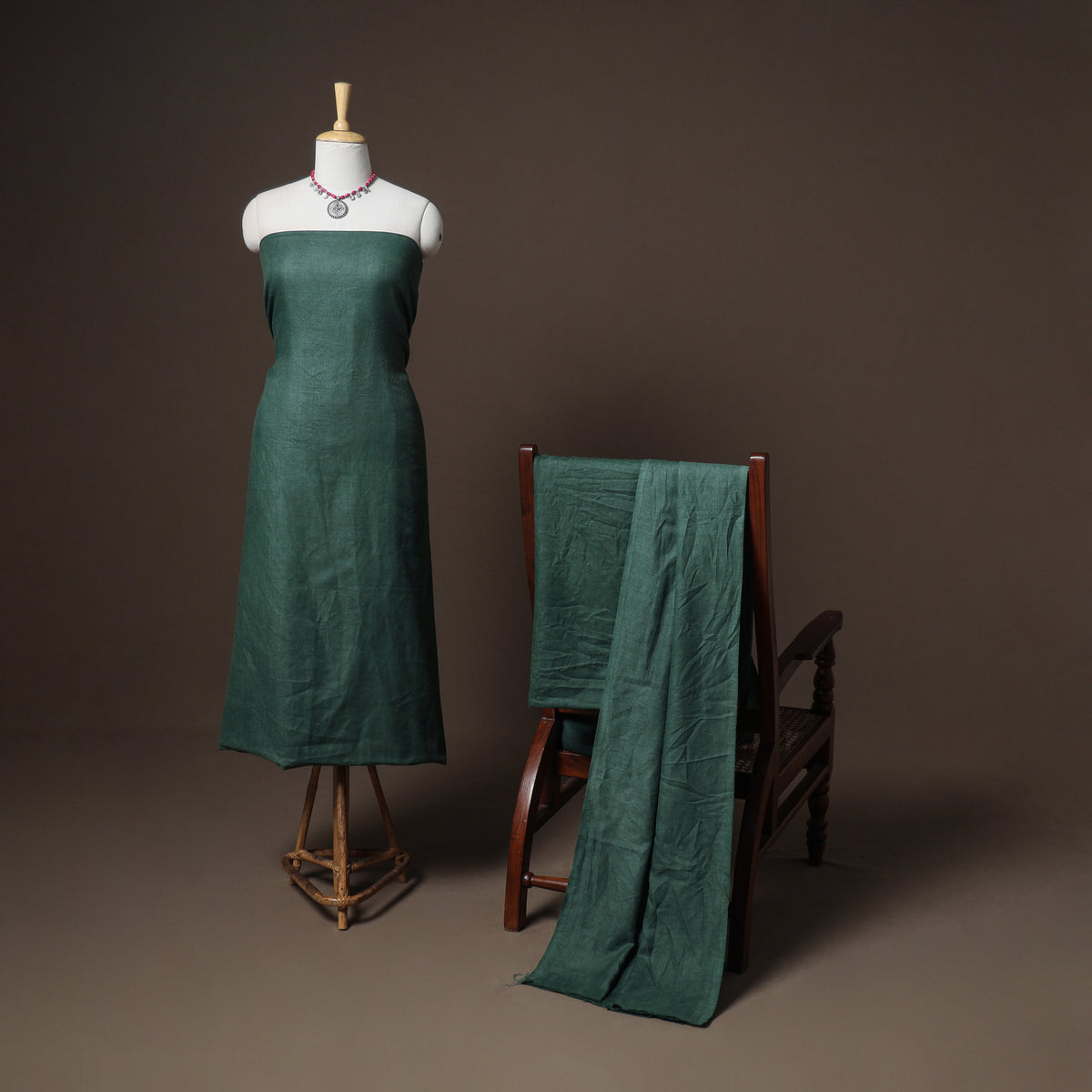 Plain Woolen Unstitched Dress Material: Kurta, Bottom with Dupatta 01