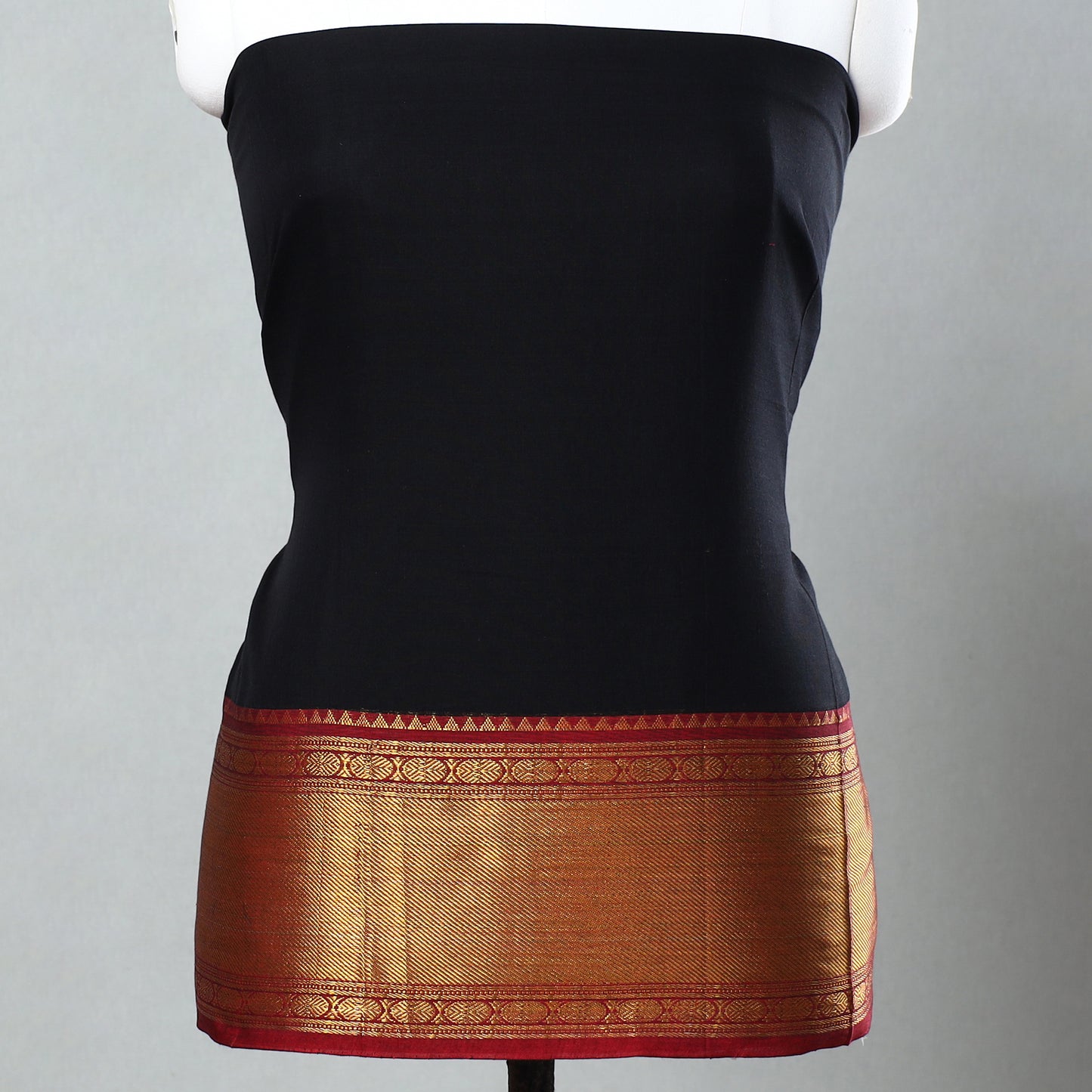 Black - 3pc Dharwad Cotton Suit Material Set