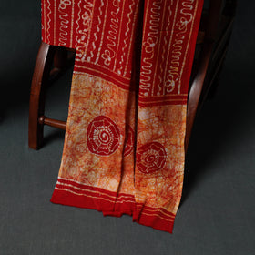 Kutch Hand Block Batik Print Cotton 3pc Unstitched Dress Material Suit Set 35
