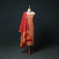 Kutch Hand Block Batik Print Cotton 3pc Unstitched Dress Material Suit Set 35