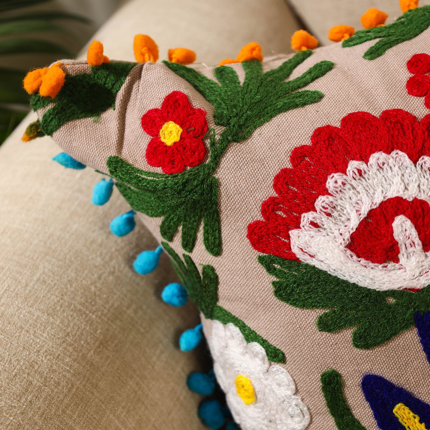 Suzani Embroidery Cushion Cover