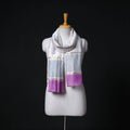 Sanganeri Handloom Chanderi Silk Hand Block Floral Print Stole 24