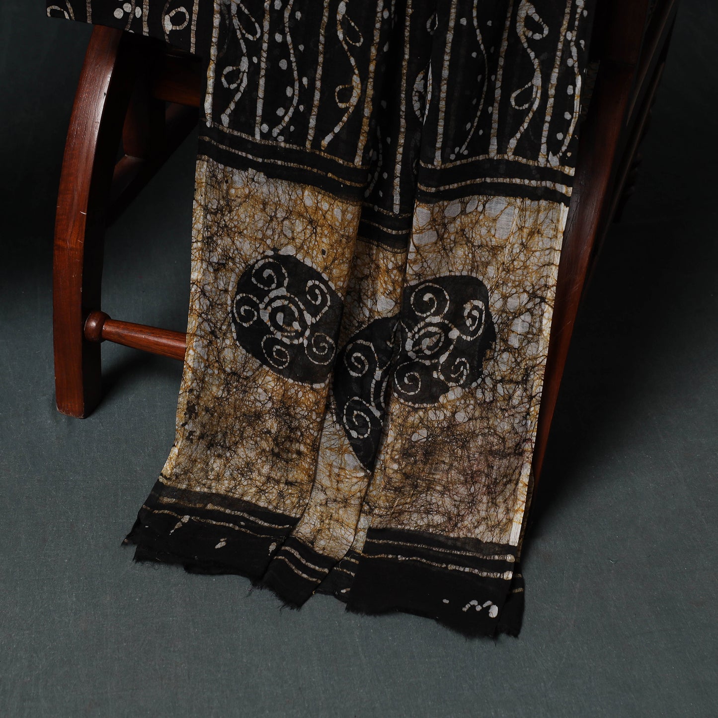 Kutch Hand Block Batik Print Cotton 3pc Unstitched Dress Material Suit Set 37