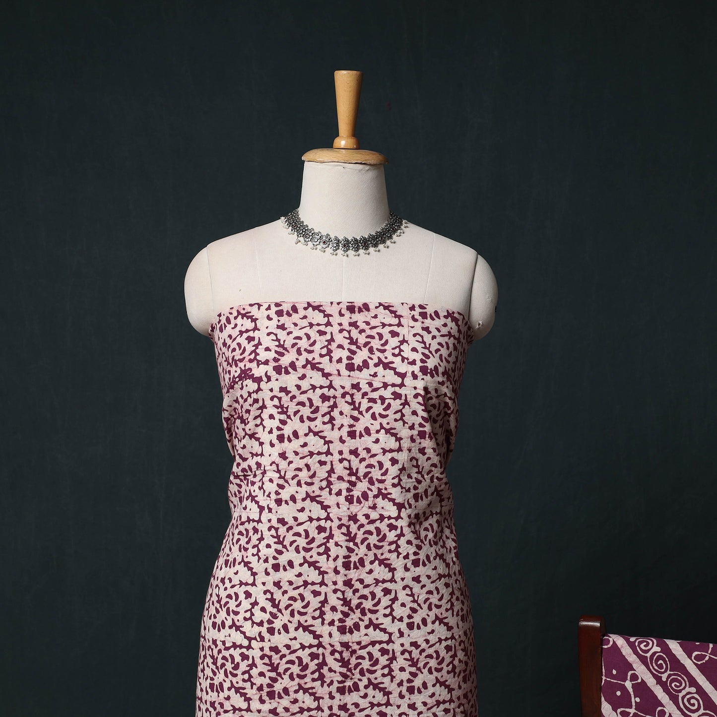 Kutch Hand Block Batik Print Cotton 3pc Unstitched Dress Material Suit Set 36
