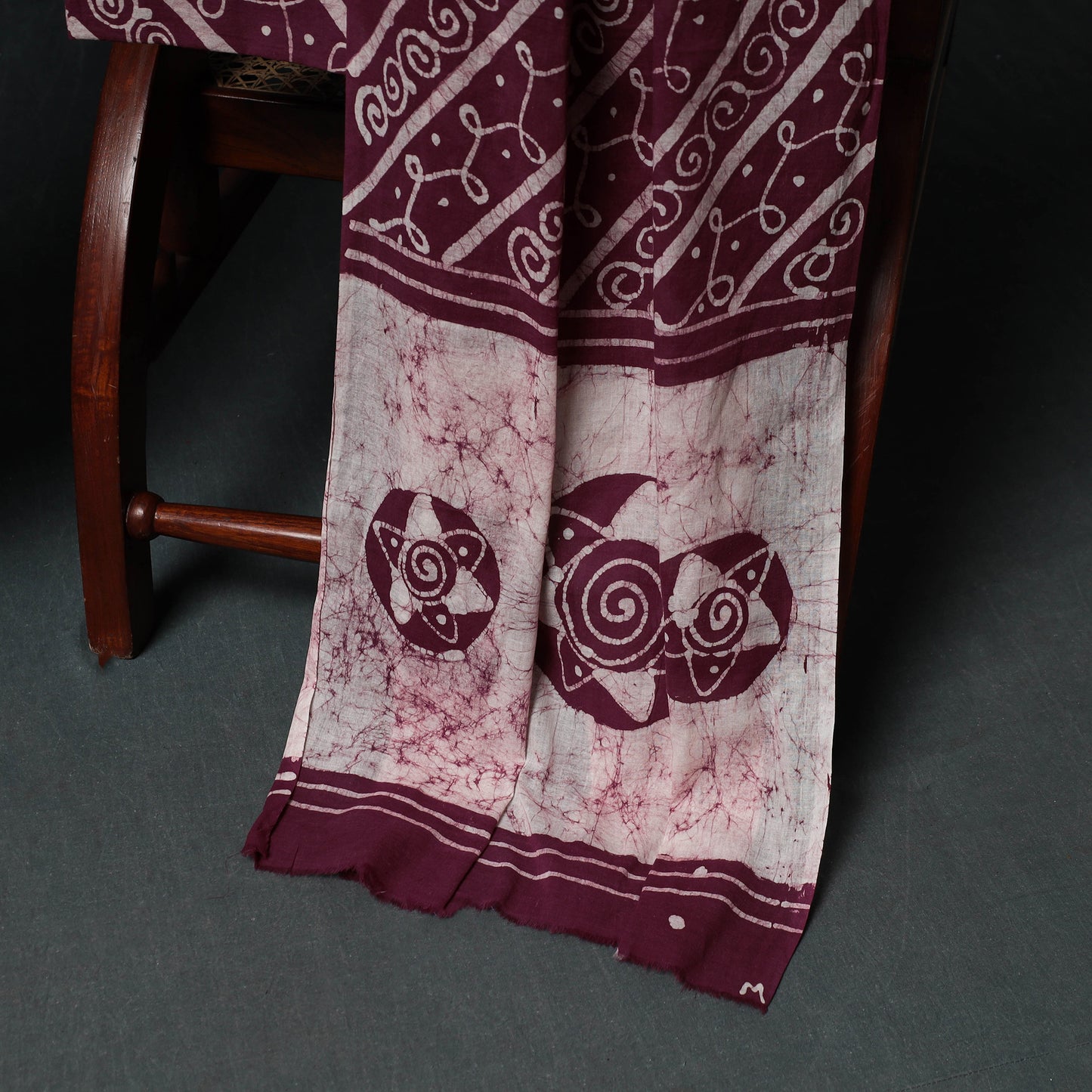 Kutch Hand Block Batik Print Cotton 3pc Unstitched Dress Material Suit Set 36