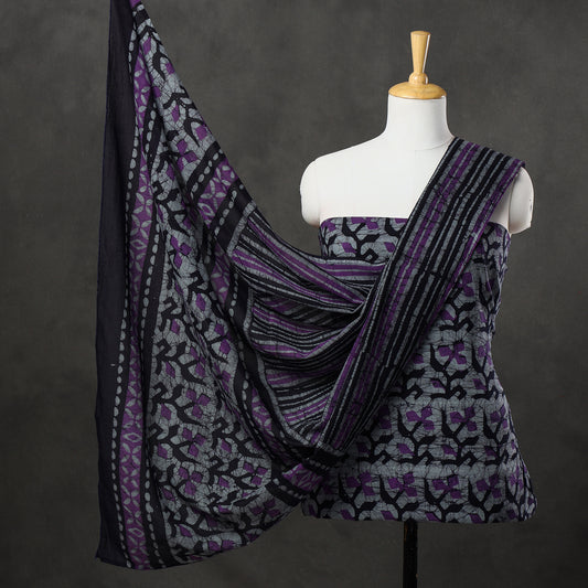 3pc Kutch Batik Printed Cotton Suit Material Set 81