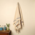 White - Handloom Fine Cotton Plain Bath Towel 01