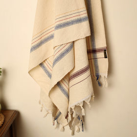 White - Handloom Fine Cotton Plain Bath Towel 01