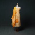 Kutch Hand Block Batik Print Cotton 3pc Unstitched Dress Material Suit Set 40
