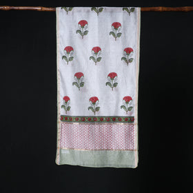 Sanganeri Handloom Chanderi Silk Hand Block Floral Print Stole 23