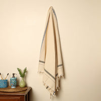 White - Handloom Fine Cotton Plain Bath Towel 02