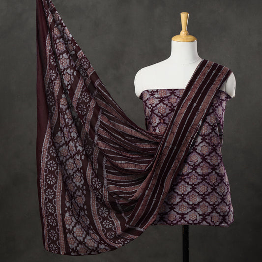 3pc Kutch Batik Printed Cotton Suit Material Set 87