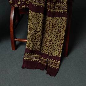 Kutch Hand Block Batik Print Cotton 3pc Unstitched Dress Material Suit Set 39