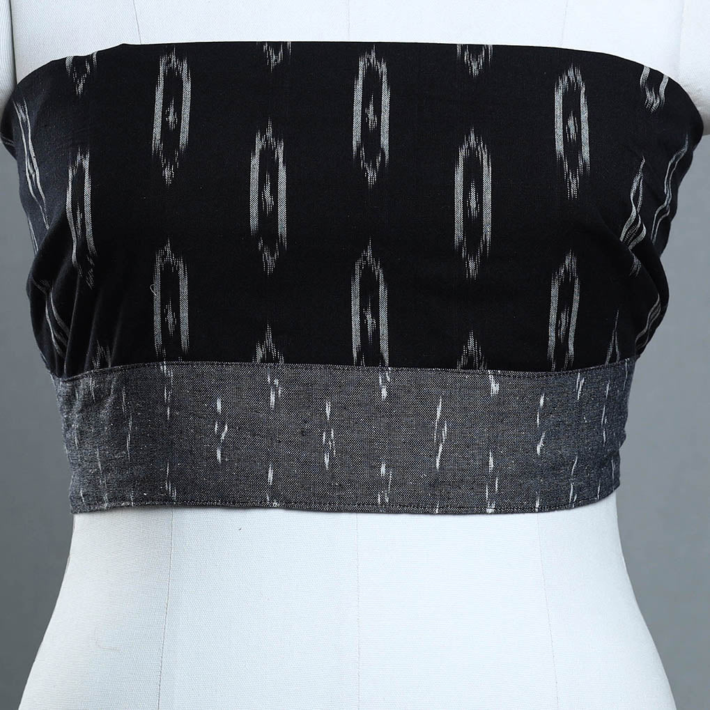 Black - Cotton Pochampally Ikat Blouse Piece 01