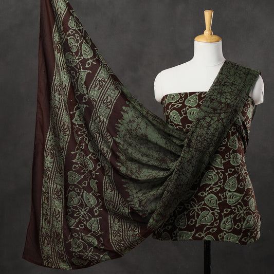3pc Kutch Batik Printed Cotton Suit Material Set 93