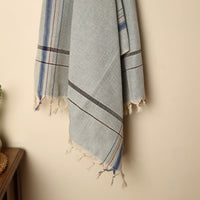 Grey - Handloom Fine Cotton Plain Bath Towel 05