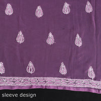 3pc Hand Embroidery Georgette Chikankari Dress Material 11