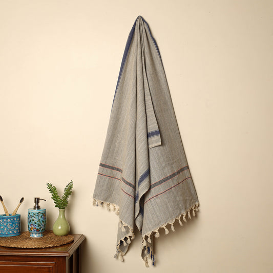 Brown - Handloom Fine Cotton Plain Bath Towel 07