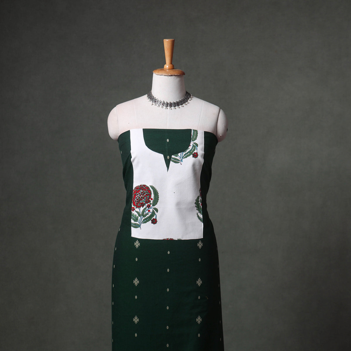 Patchwork Jacquard Buti Cotton Unstitched Kurta Material (2.5M) 94