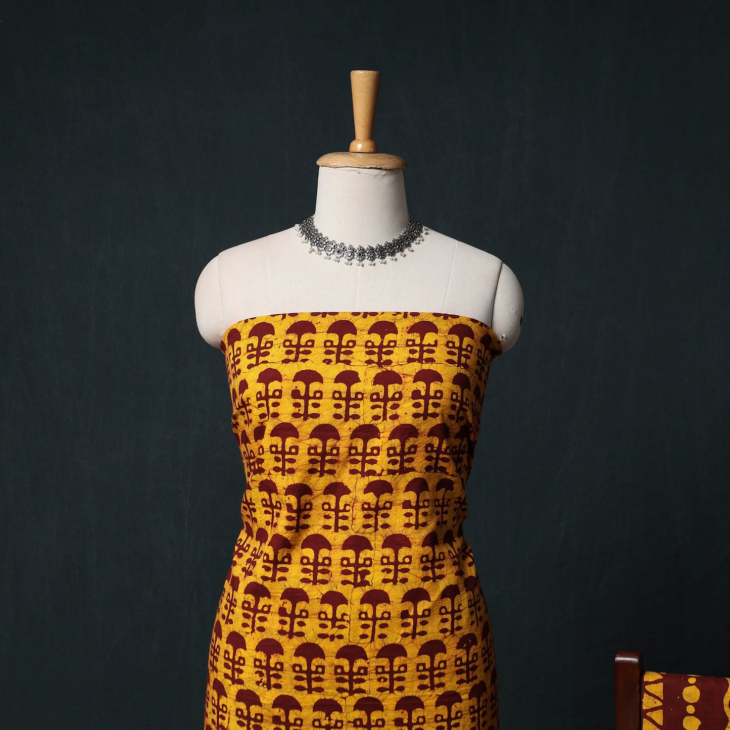 Kutch Hand Block Batik Print Cotton 3pc Unstitched Dress Material Suit Set 42