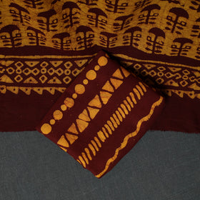 Kutch Hand Block Batik Print Cotton 3pc Unstitched Dress Material Suit Set 42