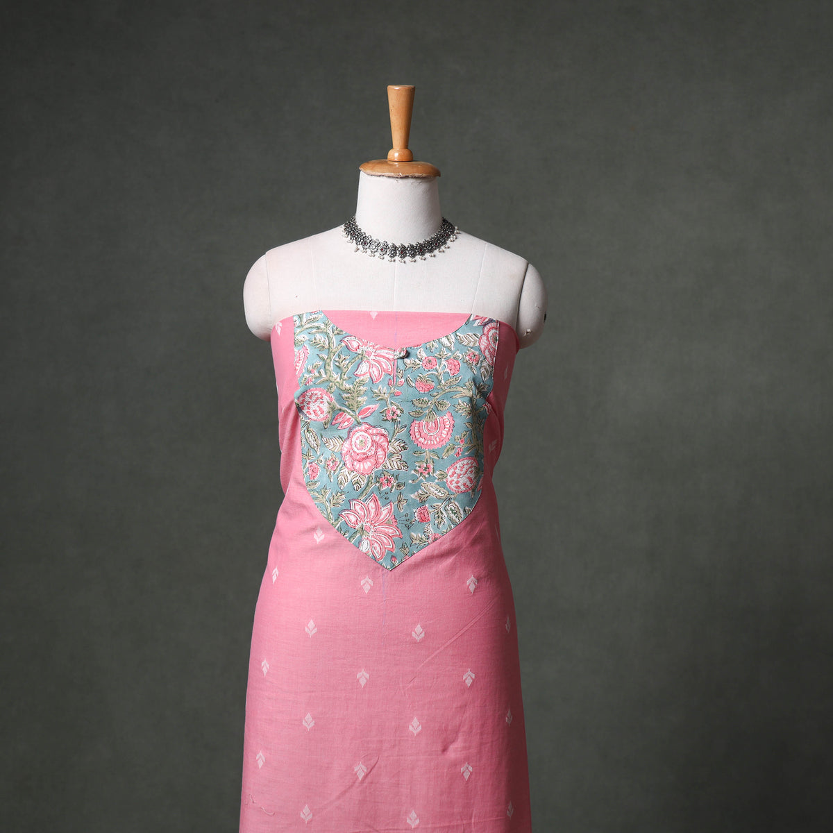 Patchwork Jacquard Buti Cotton Unstitched Kurta Material (2.5M) 96