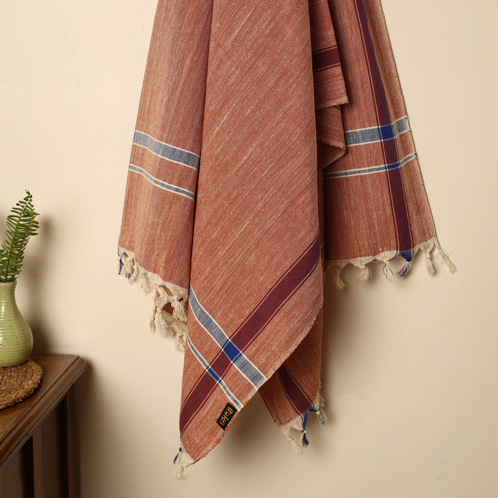 Brown - Handloom Fine Cotton Plain Bath Towel 10