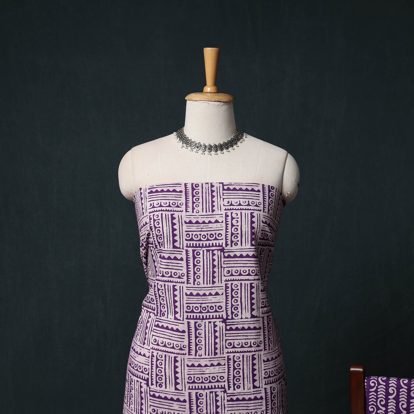 Kutch Hand Block Batik Print Cotton 3pc Unstitched Dress Material Suit Set 43