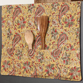 Yellow Handmade Cotton Fridge Top Cover with Pockets