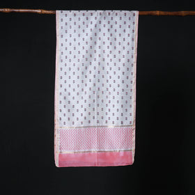 Sanganeri Handloom Chanderi Silk Hand Block Floral Print Stole 02