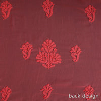 Red - 3pc Hand Embroidery Georgette Chikankari Dress Material 14