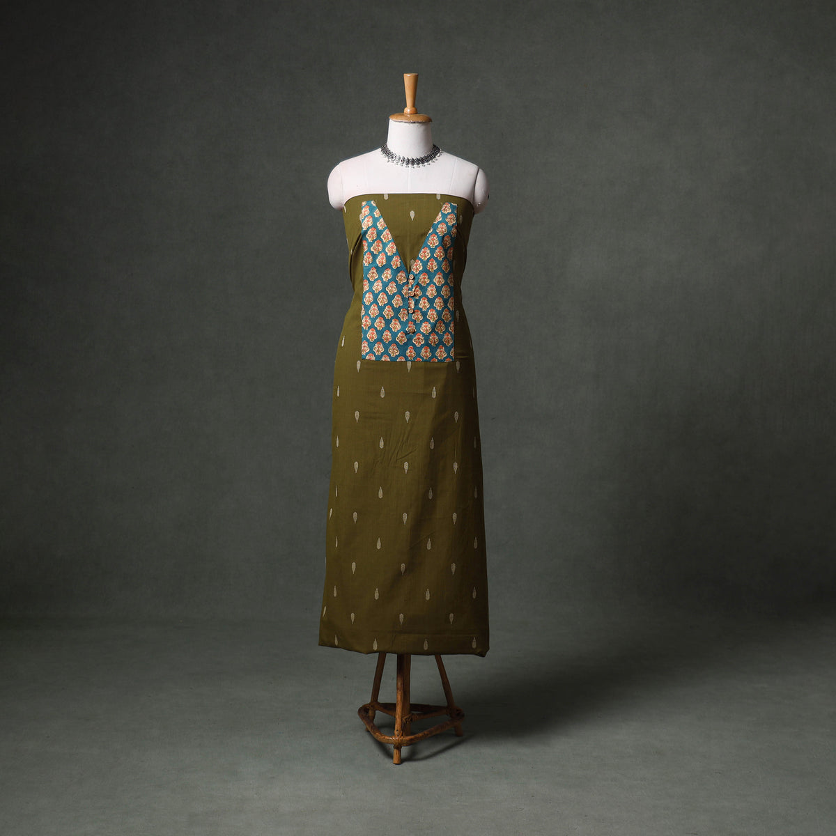 Patchwork Jacquard Buti Cotton Unstitched Kurta Material (2.5M) 98