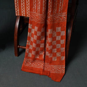 Kutch Hand Block Batik Print Cotton 3pc Unstitched Dress Material Suit Set 45