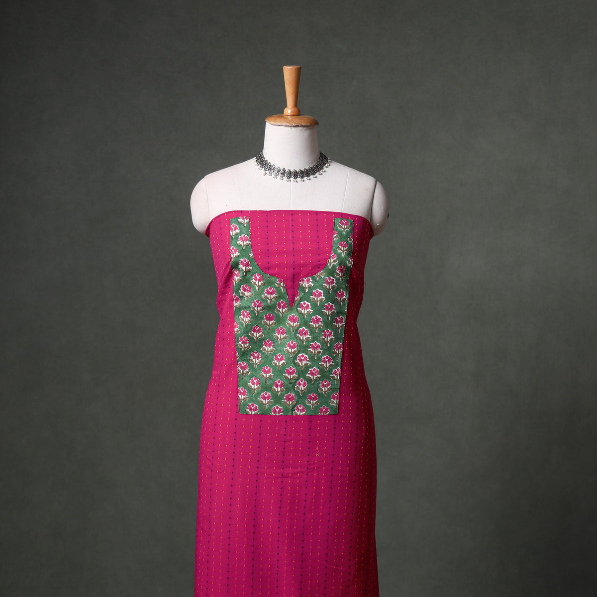 Patchwork Jacquard Buti Cotton Unstitched Kurta Material (2.5M) 100
