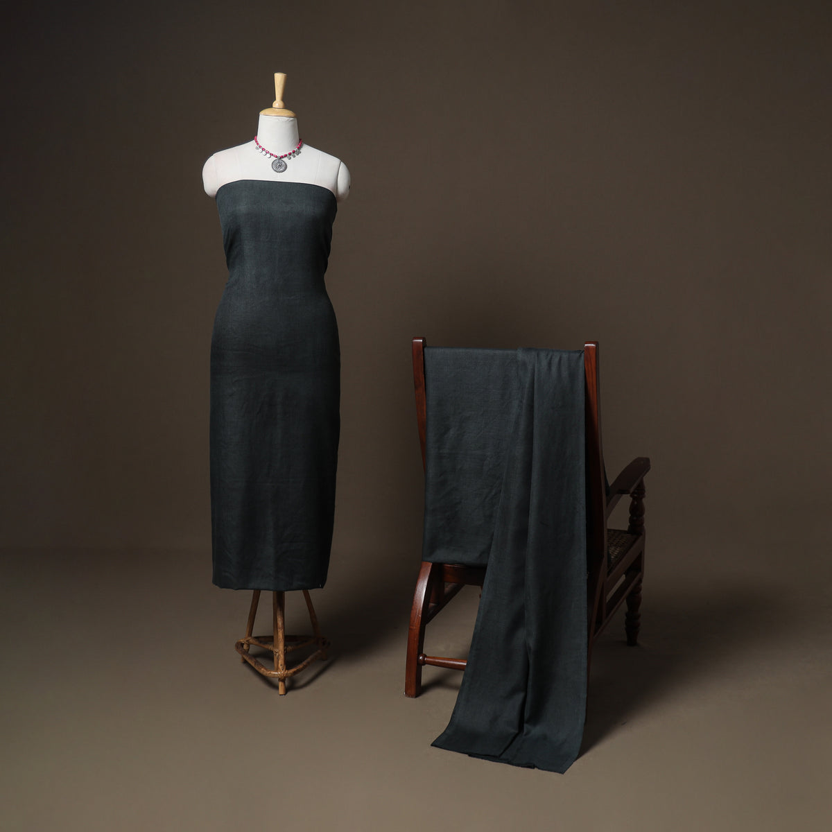 Plain Woolen Unstitched Dress Material: Kurta, Bottom with Dupatta 10