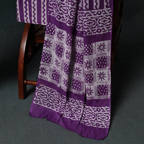 Kutch Hand Block Batik Print Cotton 3pc Unstitched Dress Material Suit Set 46