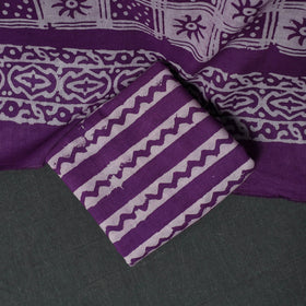 Kutch Hand Block Batik Print Cotton 3pc Unstitched Dress Material Suit Set 46