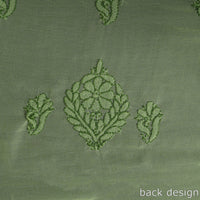 Green - 3pc Hand Embroidery Georgette Chikankari Dress Material 16