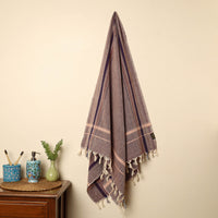 Brown - Handloom Fine Cotton Plain Bath Towel 20