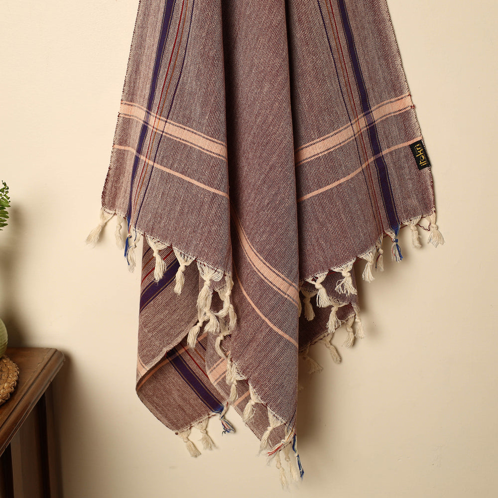 Brown - Handloom Fine Cotton Plain Bath Towel 20