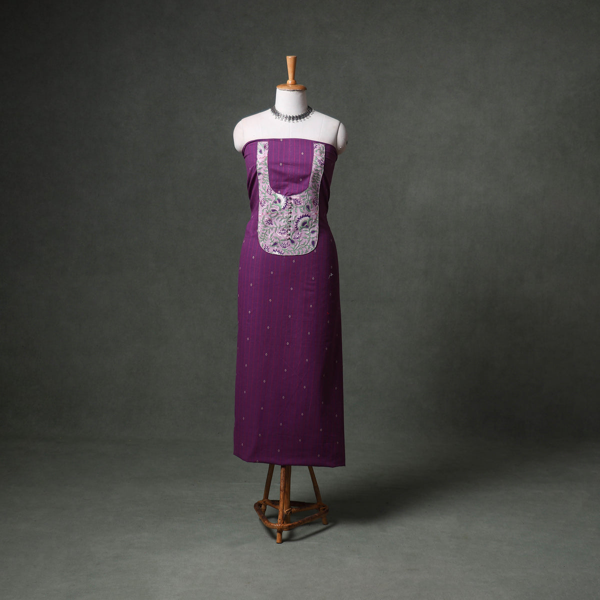Patchwork Jacquard Buti Cotton Unstitched Kurta Material (2.5M) 104
