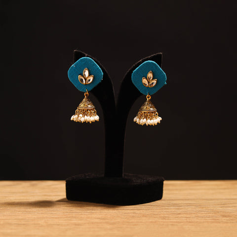 Manvi Stone Work Fabart GS Jhumka Earrings